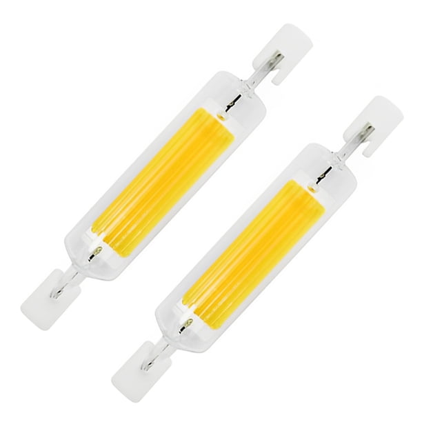 Lámpara LED R7S de cristal COB de doble extremo con enchufe horizontal de 78 mm y 118 mm