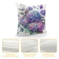 thumbnail image 4 of Flower Throw Pillow Covers Decorative Print Purple Accent Pillow Case Green Leaf Pillowcase Square Velvet Cushion Cover Bed Couch Bedroom Chair Colorful Beige, 4 of 5