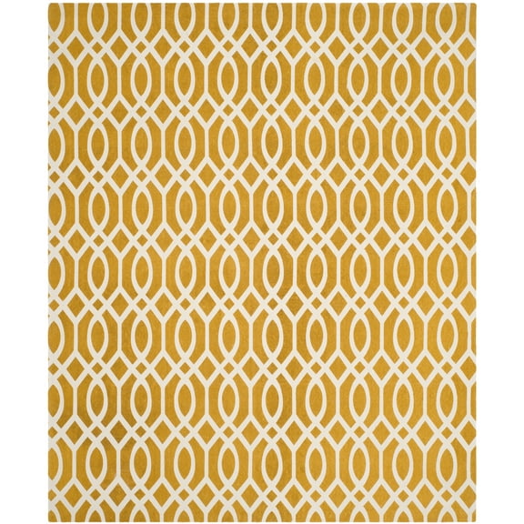 SAFAVIEH Cedar Brook Dubhan Geometric Cotton Area Rug, Citron/Ivory, 9' x 12'