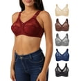 thumbnail image 3 of Homgeek Women Plus Size Bra Full Coverage Wirefree Comfort Lace Bralettes, 3 of 7