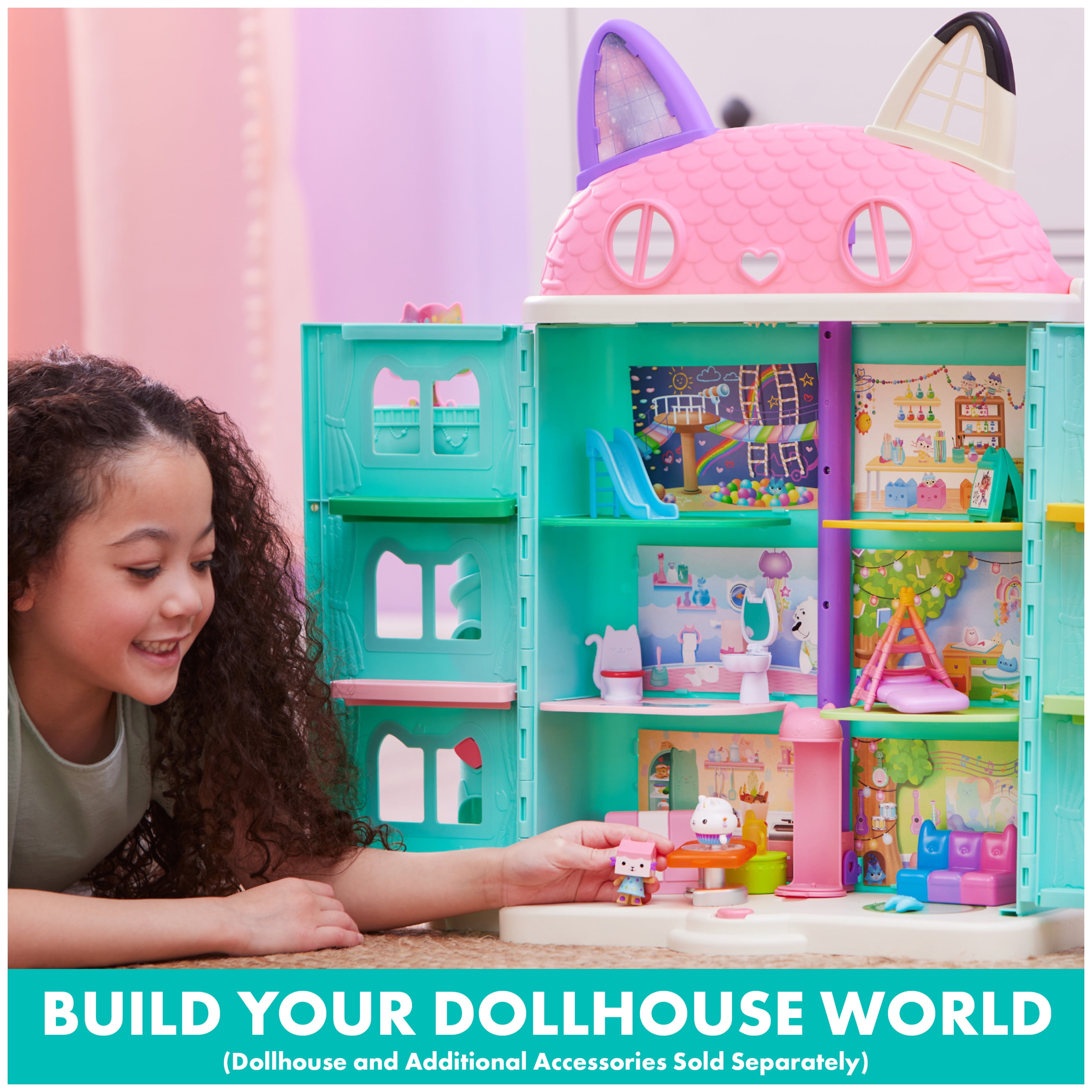 Gabby's Dollhouse Cakey Cat Kitchen Dinette With Cakey & Baby Box