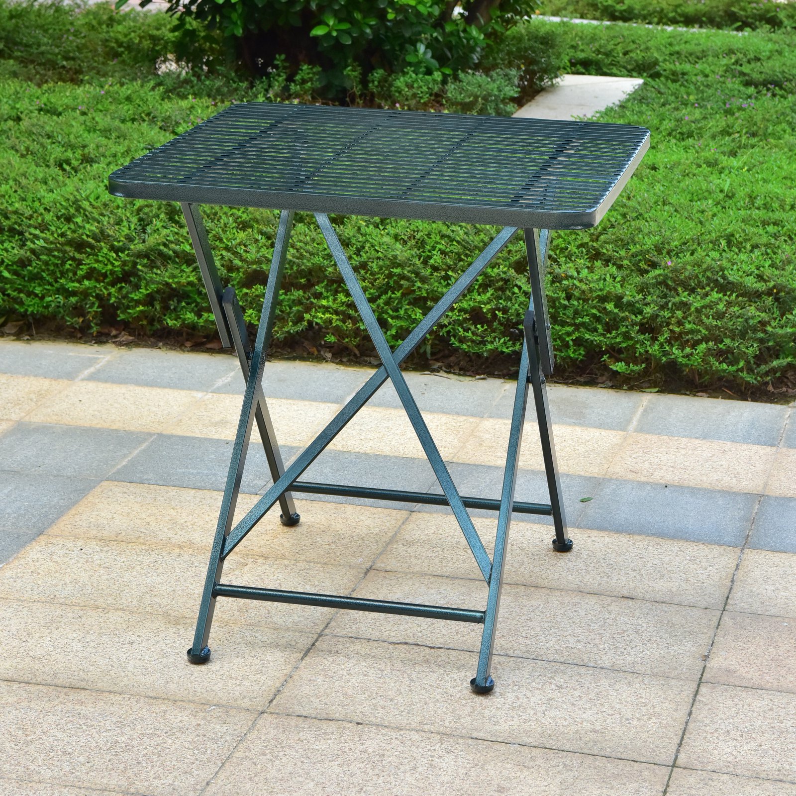 International Caravan Mandalay 28 Inch Iron Folding Patio Table