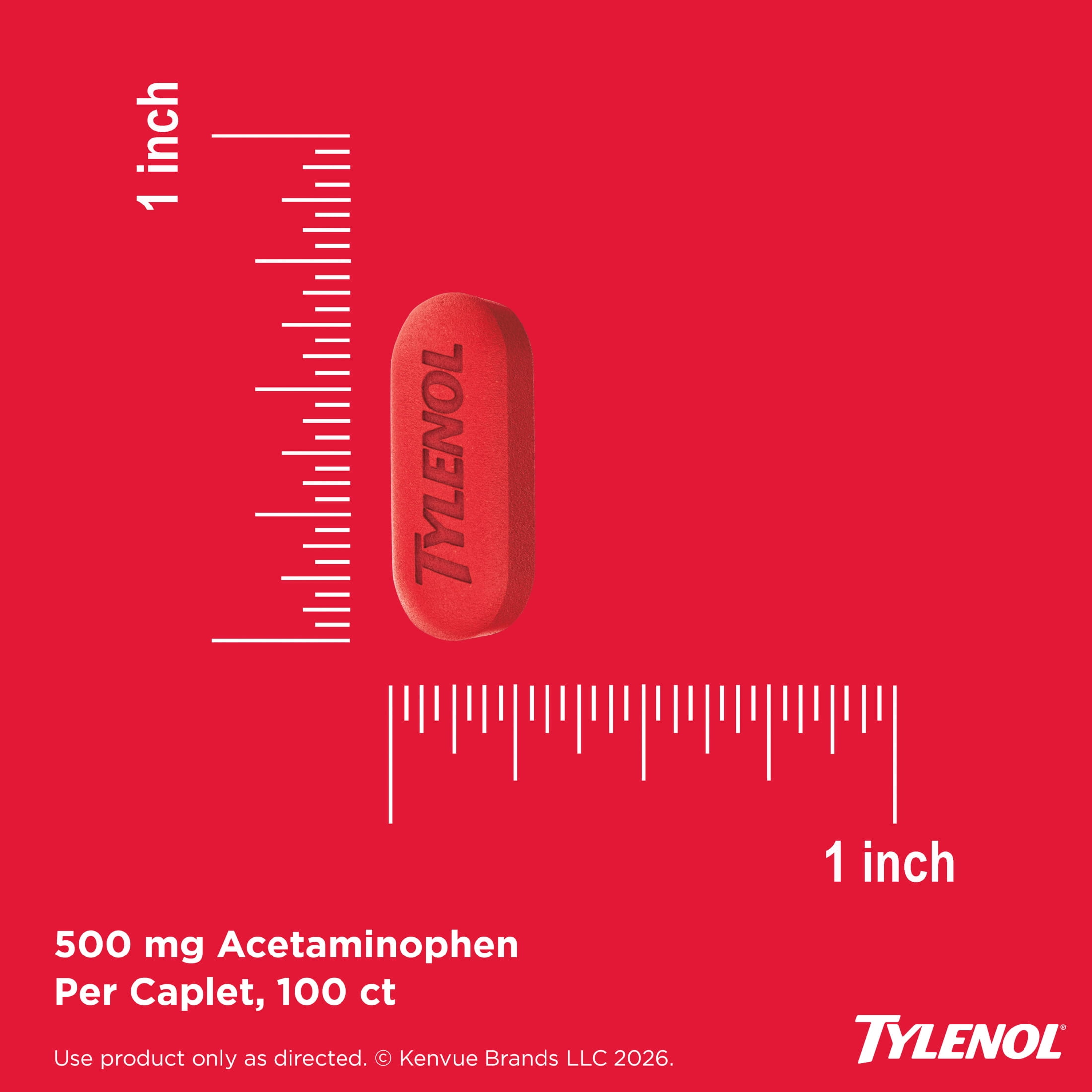 (3 pack) Tylenol Extra Strength Acetaminophen, Easy to Swallow Caplets, 100 Count