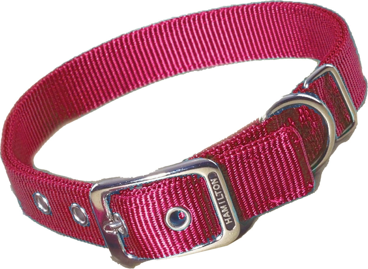 Hamilton 1" Double Thick Nylon Deluxe Dog Collar, 32" long, Red