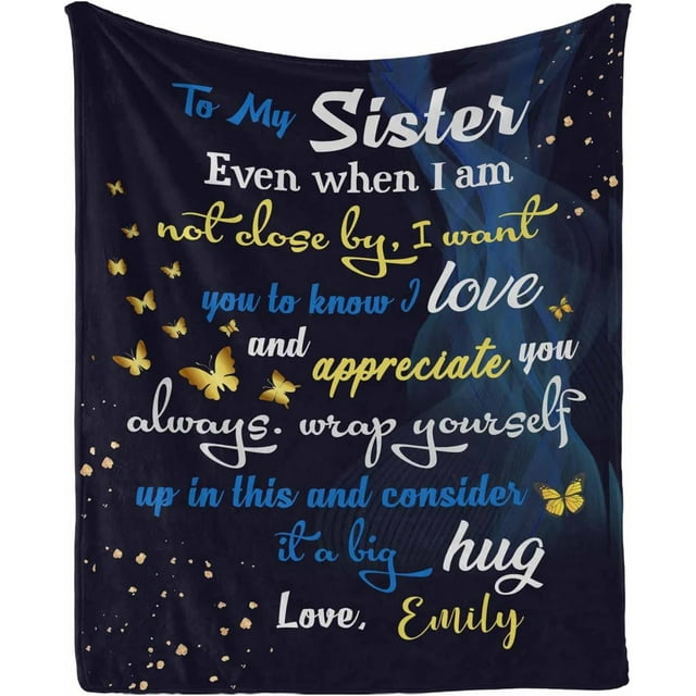 LHSHID to My Sister Blanket Best Sister Birthday Gifts for Women to My Sister Blanket Bestie Sister Teen Girls Birthday Gift for Best Sister Ever