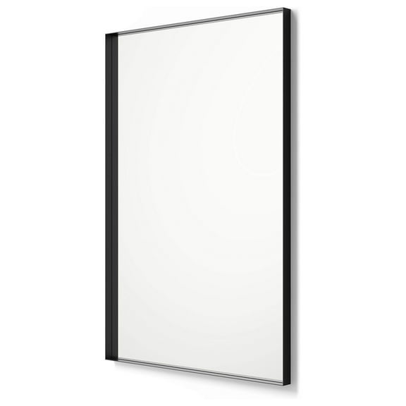Better Bevel 20" x 30" Black Metal Framed Mirror | Rectangle Bathroom Wall Mirror
