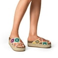 thumbnail image 2 of Dream Pairs Women’s Knitted Crisscross Flatform Sandals – Boho Chic Platform Slides with Raffia Trim, 2 of 8
