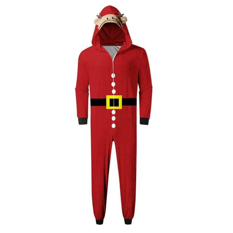 Jacenvly Cotton Long Sleeve Sleepwear for Men,Big and Tall Santa