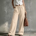 thumbnail image 2 of Resicozy Womens Wide Leg Sweatpants High Waisted Baggy Drawstring Joggers with Pockets Casual Lounge Wear Khaki L, 2 of 5