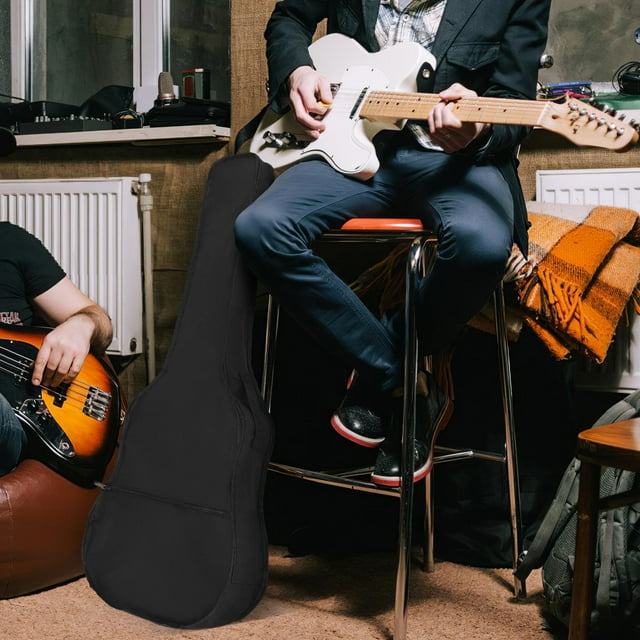 OULII Guitar Case Bag Durable Dual Side Zipper Front Pocket Carrying Strap For Acoustic Classical Guitars Black