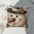 PHYHOO Pink Christmas Pillow Covers Snowman Hello Throw Pillows Cushion