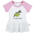thumbnail image 2 of iDzn O is for Olive Funny Dresses For Baby, Newborn Babies Skirts, Infant Princess Dress, 0-24M Kids Graphic Clothes (Pink Raglan Dresses, 12-18 Months), 2 of 5