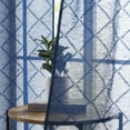 thumbnail image 3 of Fragrantex Sheer Cream Curtains 84 Inch Length for Living Room, Embroidered Diamond Grommet Window Panels for Bedroom, Light Filtering Linen Drapes for Nursery 2 Panels Set, 38" Wx84 L Blue, 3 of 5