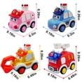 thumbnail image 5 of Chok 4PCS Toddler Push Go Cars Toy Wind Up Cars -Can Change Expression -Ambulance, Engineering Vehicle, Police Car, Fire Truck - Sensory Baby Car Toy Set, 5 of 7