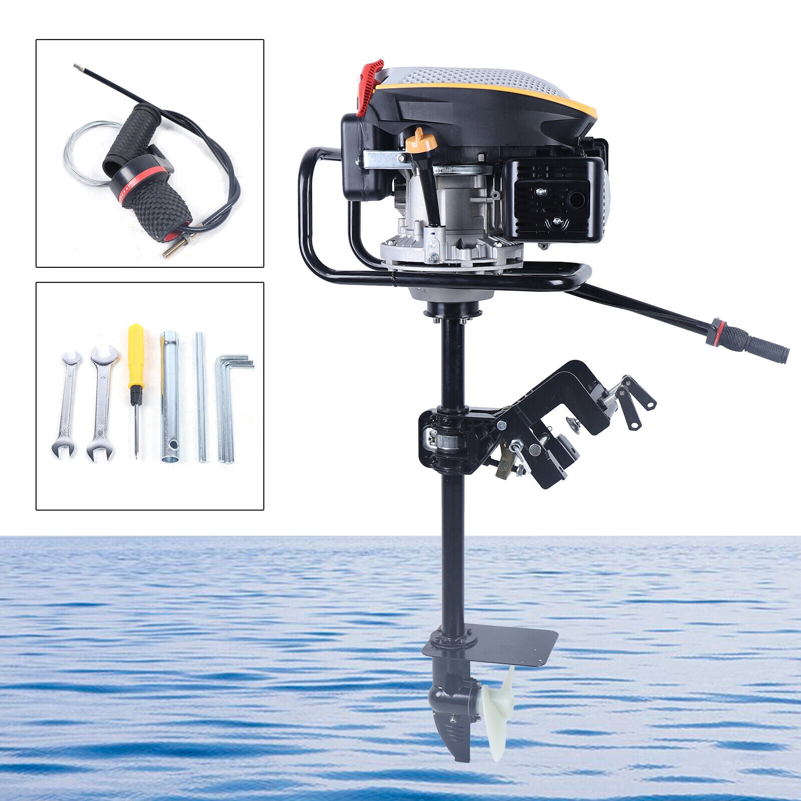 Heavy Duty 4 Stroke 9 HP Outboard Motor Gas Powered Fishing Boat Engine
