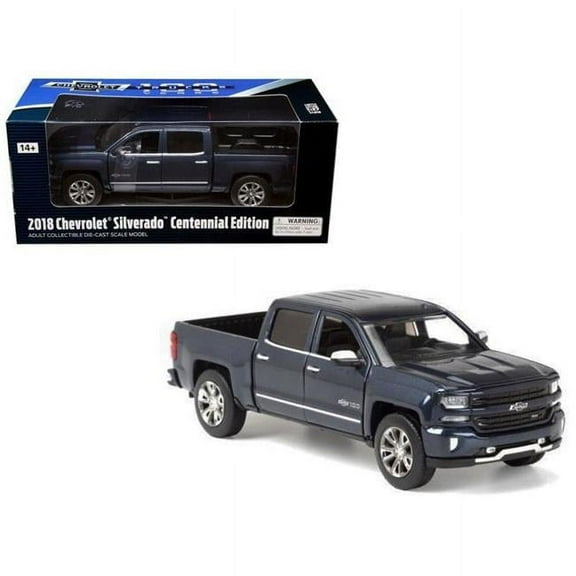 2018 Chevrolet Silverado LTZ Pickup Truck Centennial Edition 100 Years Anniversary" Blue 1/27 Diecast Model Car by Motormax"