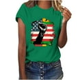 thumbnail image 2 of Honeeladyy 4th of July Shirts for Women Casual Solid Color Short Sleeve Tops Crew Neck Independence Day Shirts, Patriotic Tunic Tops to Wear with Leggings (Green,2XL), 2 of 4