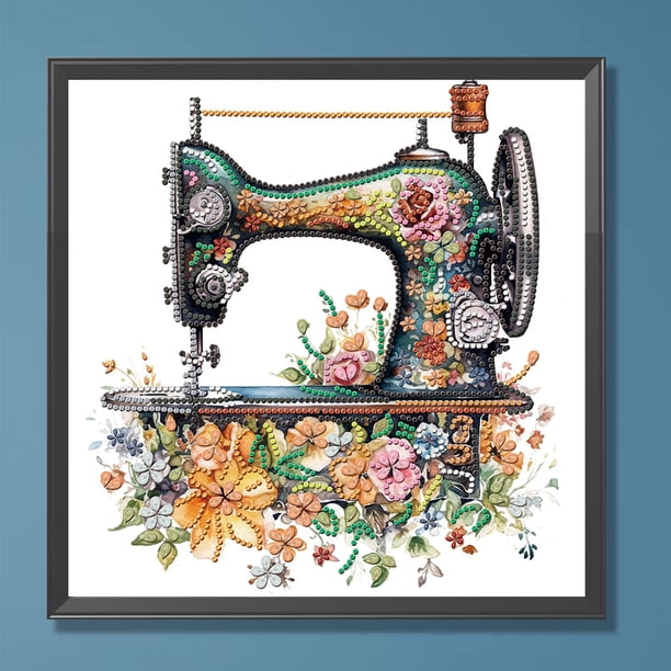 5D DIY parcial especial en forma de taladro diamante pintura máquina de coser decoración del hogar FLhrweasw Nuevo