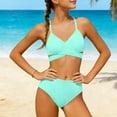thumbnail image 4 of Purcolt Girls High Waisted Bikini Sets Two Piece Swimwear Front Criss Cross Tummy Control Swimsuit Bathing Suit for Girl 5-16Y, 4 of 9