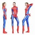 thumbnail image 2 of Spider Woman Bodysuit Cosplay Kostym Sexig Spider-Man Jumpsuit Festpresent (XL Röd), 2 of 5