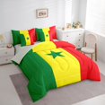 thumbnail image 2 of Manfei Senegal Flag 7-Piece King Bedding,Vintage National King Bed in a Bag,Green Yellow Red,Light Gray Reversible, 2 of 7