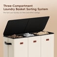 thumbnail image 6 of 185L Laundry Hamper 3 Section, Laundry Hamper with Lid, Dirty Clothes Hamper with 3 Removable Washing Bags, Extra Large Laundry Basket Organizer for Bedroom, Laundry Room, Dorm - Khaki, 6 of 8