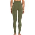 thumbnail image 5 of Workout Leggings with Two Side Pockets for Women High Waist Yoga Pants Soft Lightweight Athletic Gym Tights, Army Green M, 5 of 7