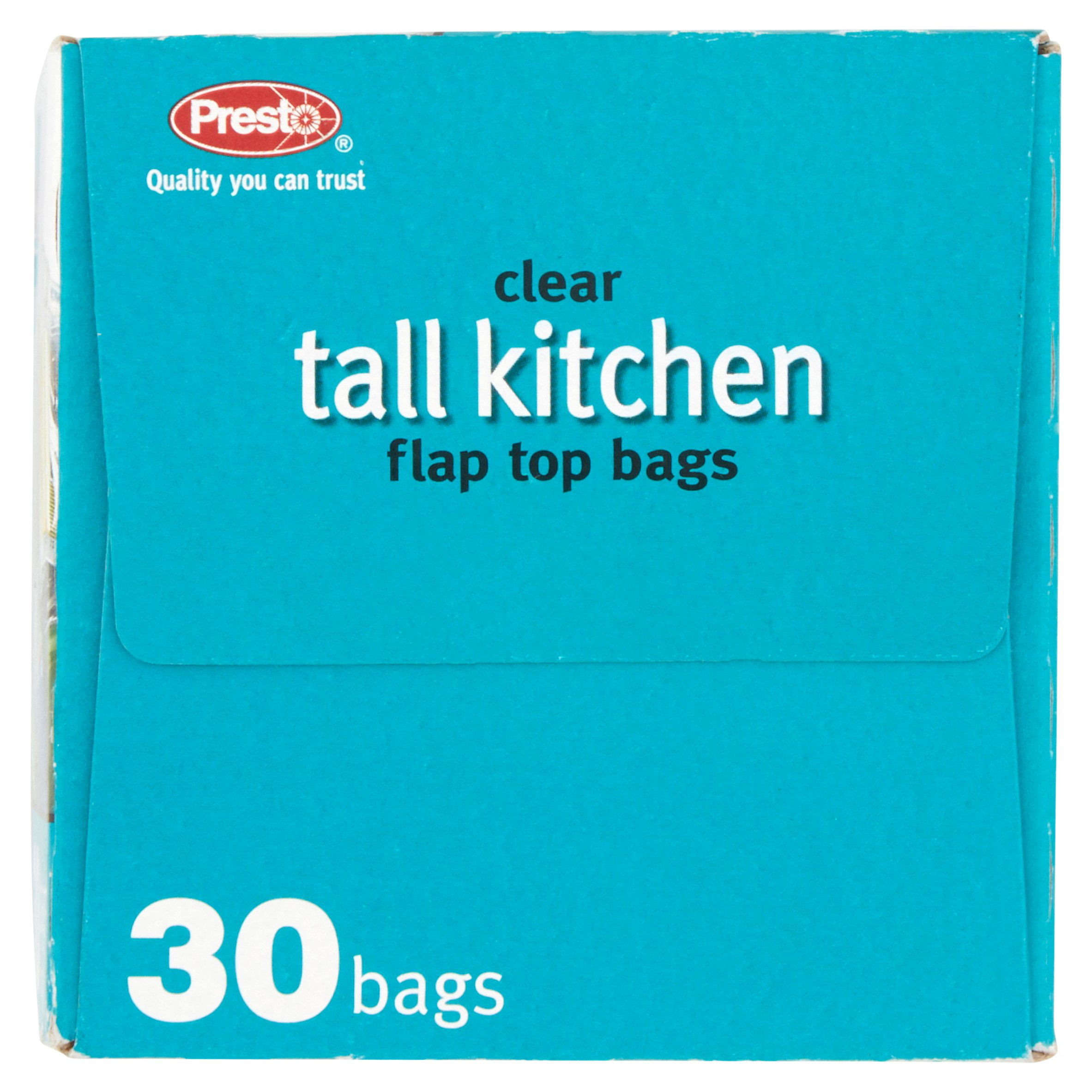 Presto Clear Tall Kitchen Flap Top Trash Bags 30 ct