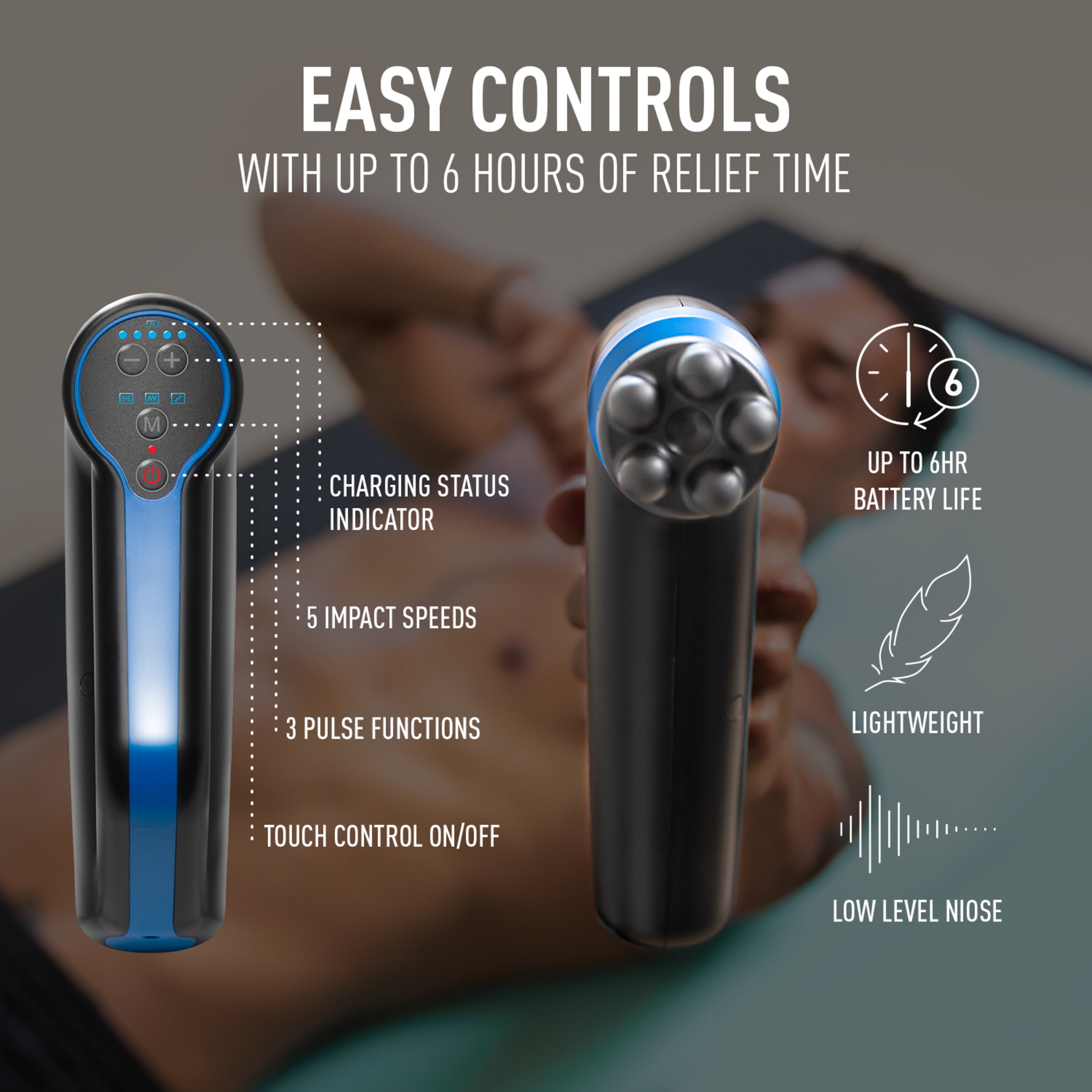 NFORCE Handheld Rechargeable Electric Percussion Massage Gun By enjoie