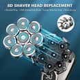 thumbnail image 4 of Shaver Heads Replacement, 8D Blade Replacement Heads, Universal Replacement Blade Head Shaver for Men, Silver, 4 of 4
