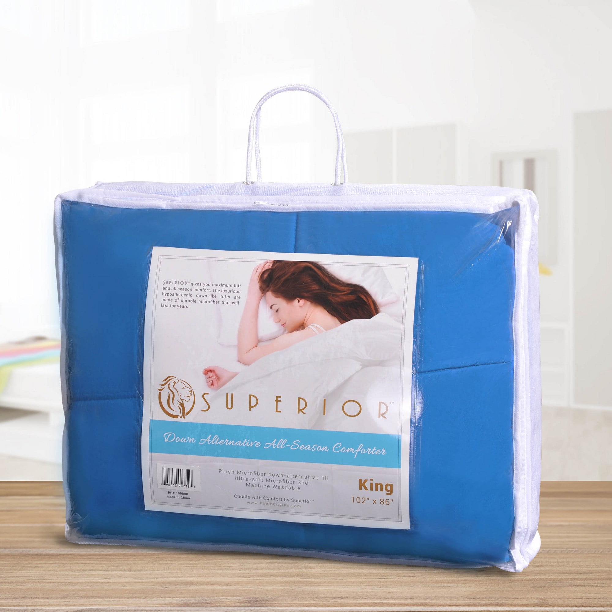 Superior Classic Reversible Comforter, Twin, Aster Blue