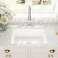 thumbnail image 5 of CASAINC 27" Fireclay Single Bowl Undermount Kitchen Sink with Bottom Grid and Drainer, 5 of 7