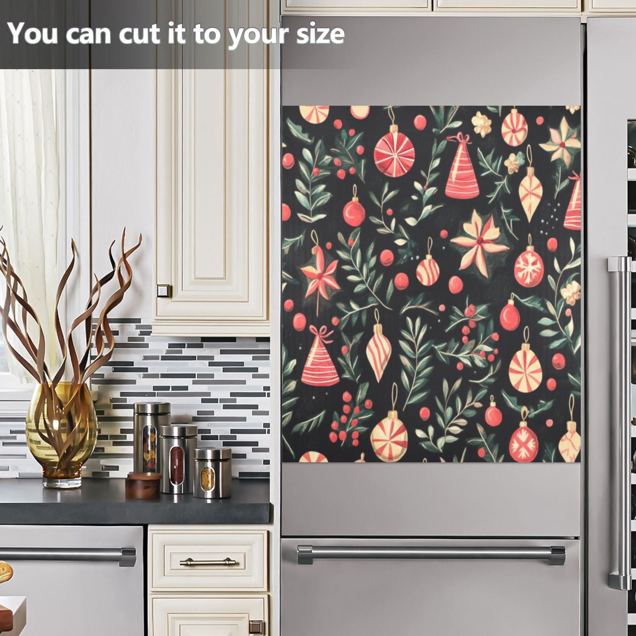 Dishwasher Magnetic Sticker 23x26 Inch Refrigerator Magnetic Sticker Washing Machine Magnetic Sticker Kitchen Panel Magnetic Sticker Home Decor Christmas Decorations