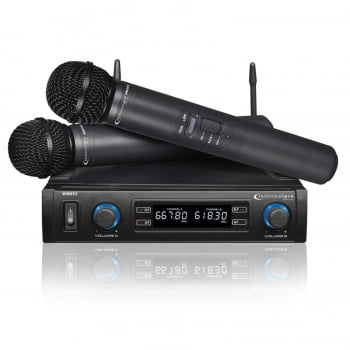 Technical Pro Professional UHF Dual Wireless Microphone System with Carrying Case