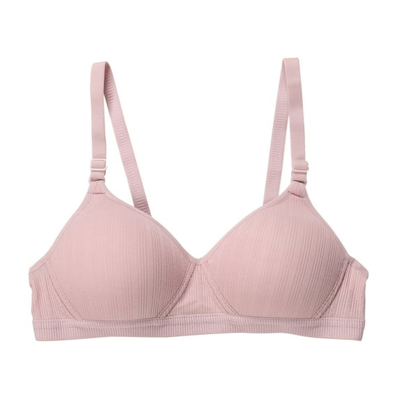 Wisremt Women's Fashion Solid Color Smooth Bra Thin Section Wire-Free Seamless Gathered Bra