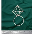 thumbnail image 1 of Soimoi Green Rayon Fabric Diamond Ring Fashion Printed Fabric 1 Yard 42 Inch Wide, 1 of 3