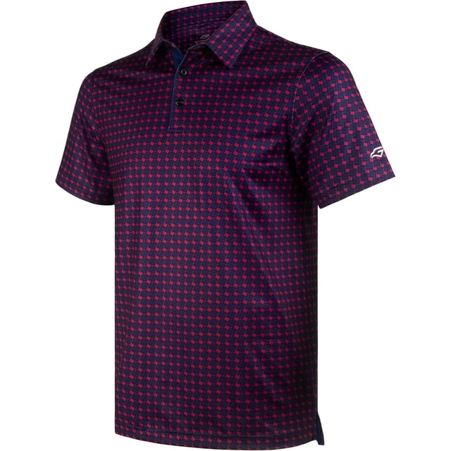 Men's Golf Shirts Short Sleeve Moisture Wicking Dry Fit Print Patterns Collared Performance Polo Golf Shirts for Men
