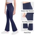 thumbnail image 2 of Fesfesfes Girls Wide Leg Yoga Pants with Pockets High Waisted Flared Pants for Dance Sports Running Yoga and Casual Wear Soft Stretchy Comfortable Pants(Navy,6-7 Years), 2 of 8