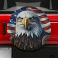 thumbnail image 2 of Lotusprinthandmade Patriotic Bald Eagle Flag Spare Tire Cover With Backup Camera Hole 6 Sizes (32 in.), America Pride Wheel Protector For Truck, 2 of 6