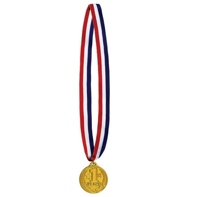 Beistle 53565 Médaille 2 Po. 1re Place avec Ruban 30 Po. - Lot de 12