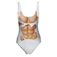 thumbnail image 4 of WILLBEST Trajes de Baño E Traje de Baño de Bikini Sin Espalda Con Estampado de Vello En El Pecho de Color Sólido Para Mujer, 4 of 4