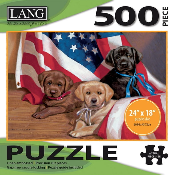 LANG AMERICAN PUPPY PUZZLE 500 PC