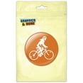 thumbnail image 1 of Woman on a Bike Racing Bicycle Ride Orange Refrigerator Button Magnet, 1 of 2