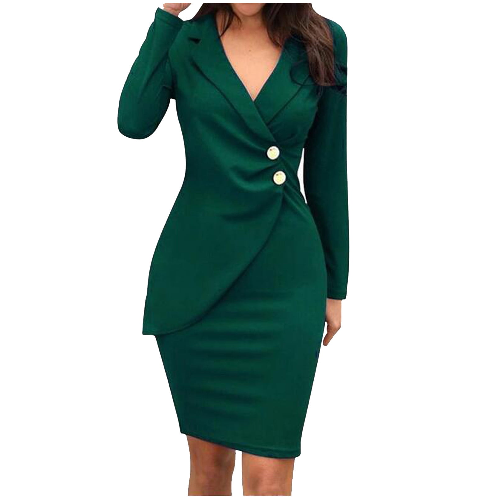 Business Dress Womens Bodycon Off Shoulder Dress Elegant Ladies Long Sleeve V-Neck Belted Retro Cocktail Pencil Dress Wear to Work Office Daily Casual Mini Dress 