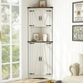 thumbnail image 6 of Blotout 68" Tall Farmhouse Corner Cabinet with 4 Doors, 23.6"W Barn Door Storage Cabinet with Adjustable Shelves, 5 Tier Corner Storage Cabinet for Kitchen,Bathroom,Living Room, 6 of 8