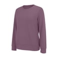 thumbnail image 7 of Endives Women's Long Sleeve Shirts Round Neck Womens Tops Solid Color Basic Tee T Shirts Streetwear Outerwear S-5XL Purple, 7 of 7