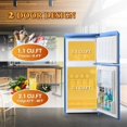 thumbnail image 4 of Kcpolre Retro Mini Fridge, 3.0 Cu. ft. Small Refrigerator with Freezer Retro Style with 7-Level Adjustable Thermostat, Compact Vintage 2-Door Fridge for Home, Apartments, Dorm, Office, Blue, 4 of 7