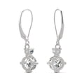thumbnail image 5 of Charles & Colvard 14K White Gold Moissanite 6mm Round Drop Earrings 1.72cttw DEW, 5 of 9
