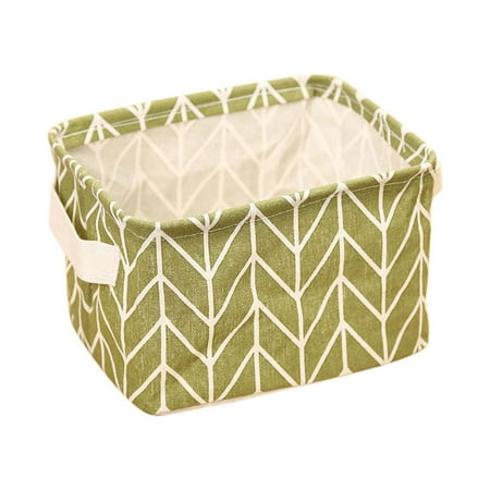 Akrobin Yellow Case - Geometry Pattern Desk Storage Box Cotton Linen Organizer Basket Foldable Cosmetic Case New