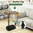 thumbnail image 5 of LPAMEOIU Adjustable-Height End Table with 360°Swivel Tabletop,C Shaped Side Table for Home/Office(Vintage Grain Brown), 5 of 13